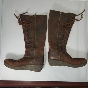 Børn Distressed Leather Lace-up Boots Brown, Sz 6